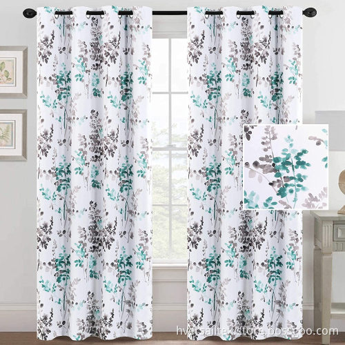 Classical Ink Painting Floral Printed Curtain